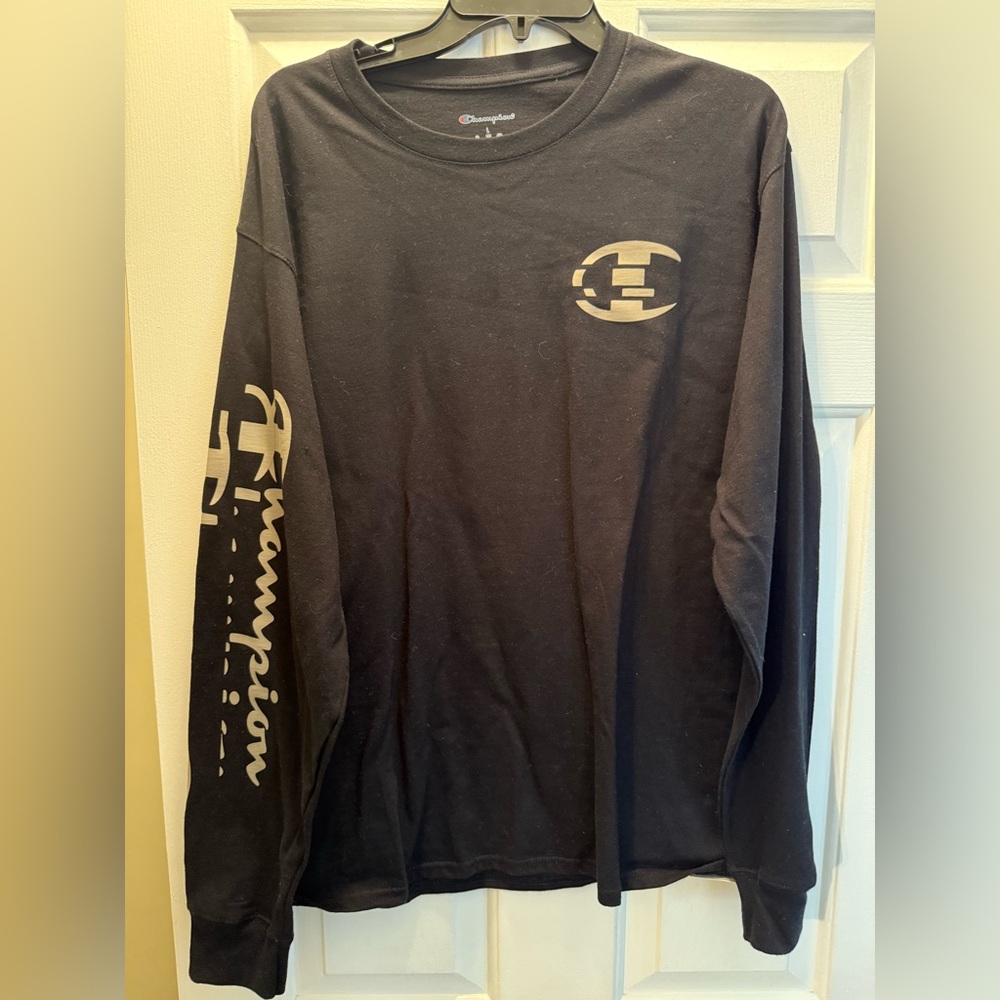 Champion Black Graphic Long Sleeve Tee